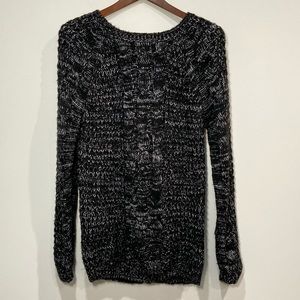 SWS Knitwear Black & White Chunky Knit Sweater Size Small